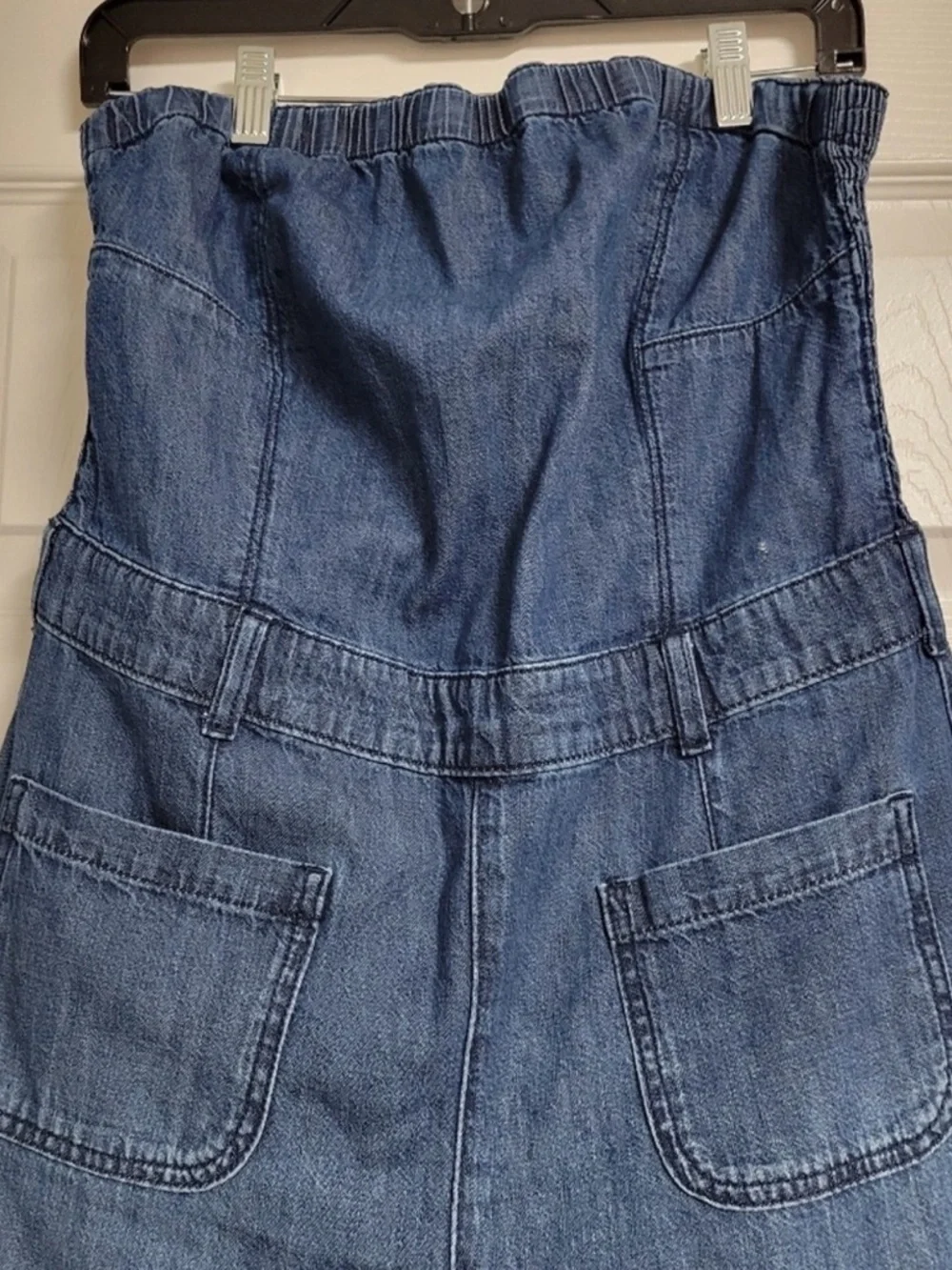 Pilcro Strapless Wide-Leg Denim Jumpsuit - Blue - Picture 7 of 10